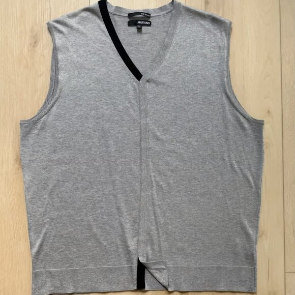 Men's Murano Silver Silk Blend Sweater Vest XL - Picture 3 of 3